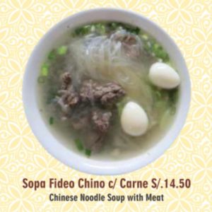 CALDO DE CARNE CON FIDEO CHINO